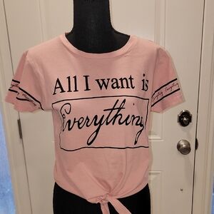 On Fire Pink Graphic Tie-Front Tee